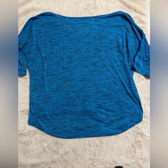 Mudd Juniors Hi-Lo Heathered Blue Crop Top Sz Medium - Picture 2 of 10